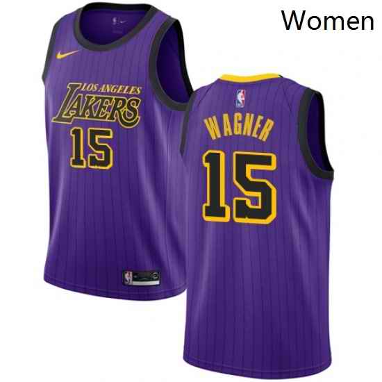 Womens Nike Los Angeles Lakers 15 Moritz Wagner Swingman Purple NBA Jersey City Edition